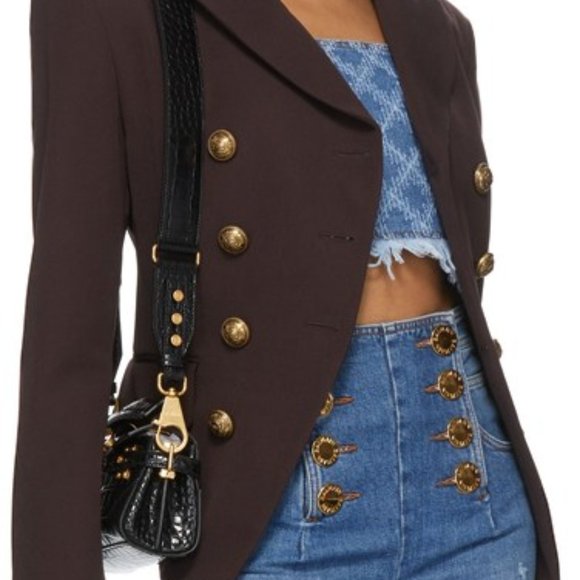 NWT BALMAIN Brown Grain De Poudre 8-Button Jacket - Picture 4 of 16